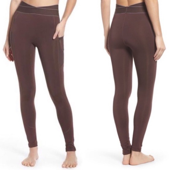 Free People Movement Barre Athletic Leggings Cocoa - Picture 1 of 7